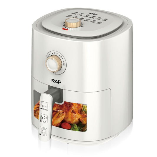 Friteuza RAF® - Air Fryer 6l, Gatire Rapida si Uniforma, 1600W, Alb