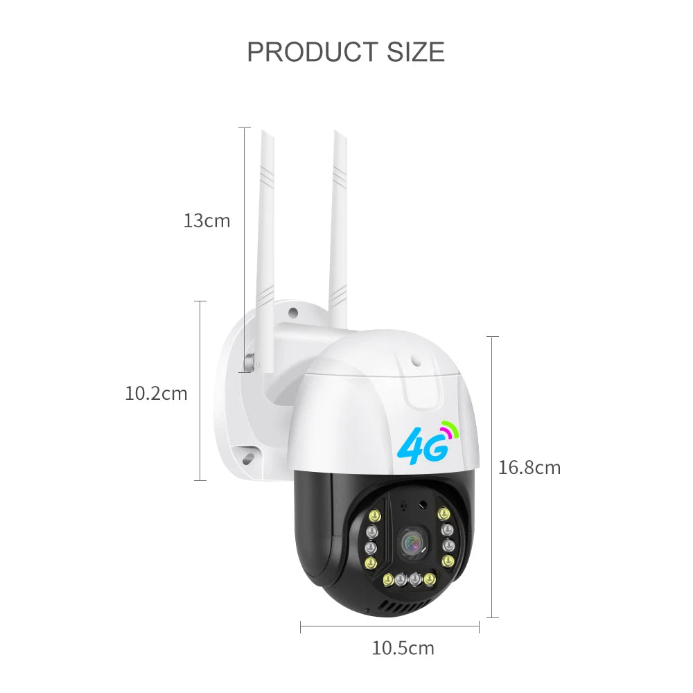 Set 2x Camera 4G Dasgut, Alimentare 220V -  Panoramica 355°, Smart V380 Pro: 3.0MP