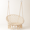 Leagan Modern cu Franjuri, Bumbac Impletit, 150 kg, Pentru Interior Si Exterior, Bej