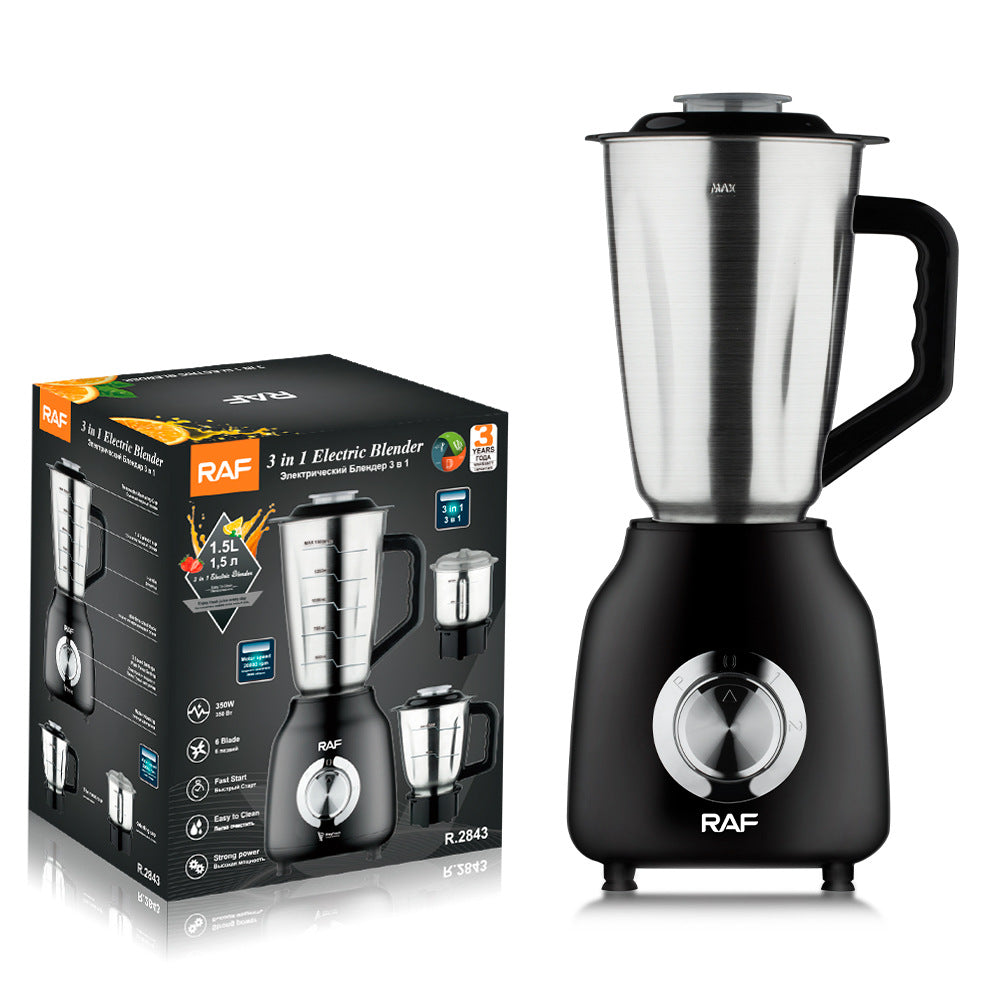 Blender Inox RAF 3in1 – 350W, 1.5L, cu Functie de Zdrobire a Ghetii,