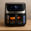 Friteuza cu Aer Cald 8L Hoffmans - 2400W, Panou Control LED, 10 Programe, cu Geam Transparent