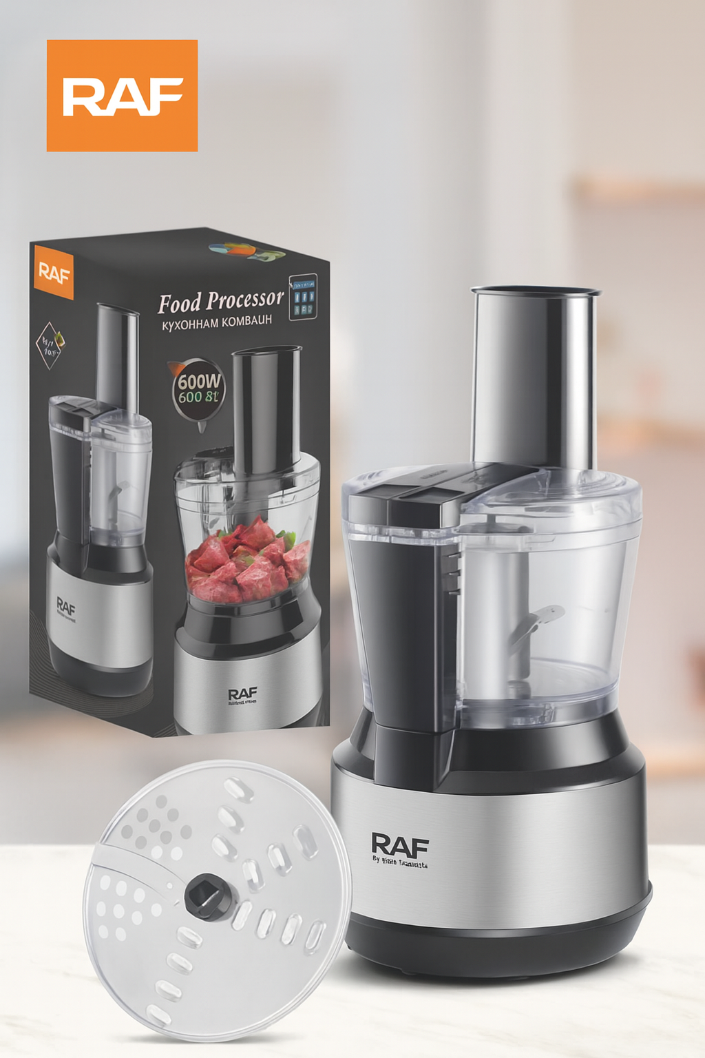 Blender de bucatarie RAF R.2872 – 600 W, 2 viteze + Pulse, lame inox, plastic fara BPA