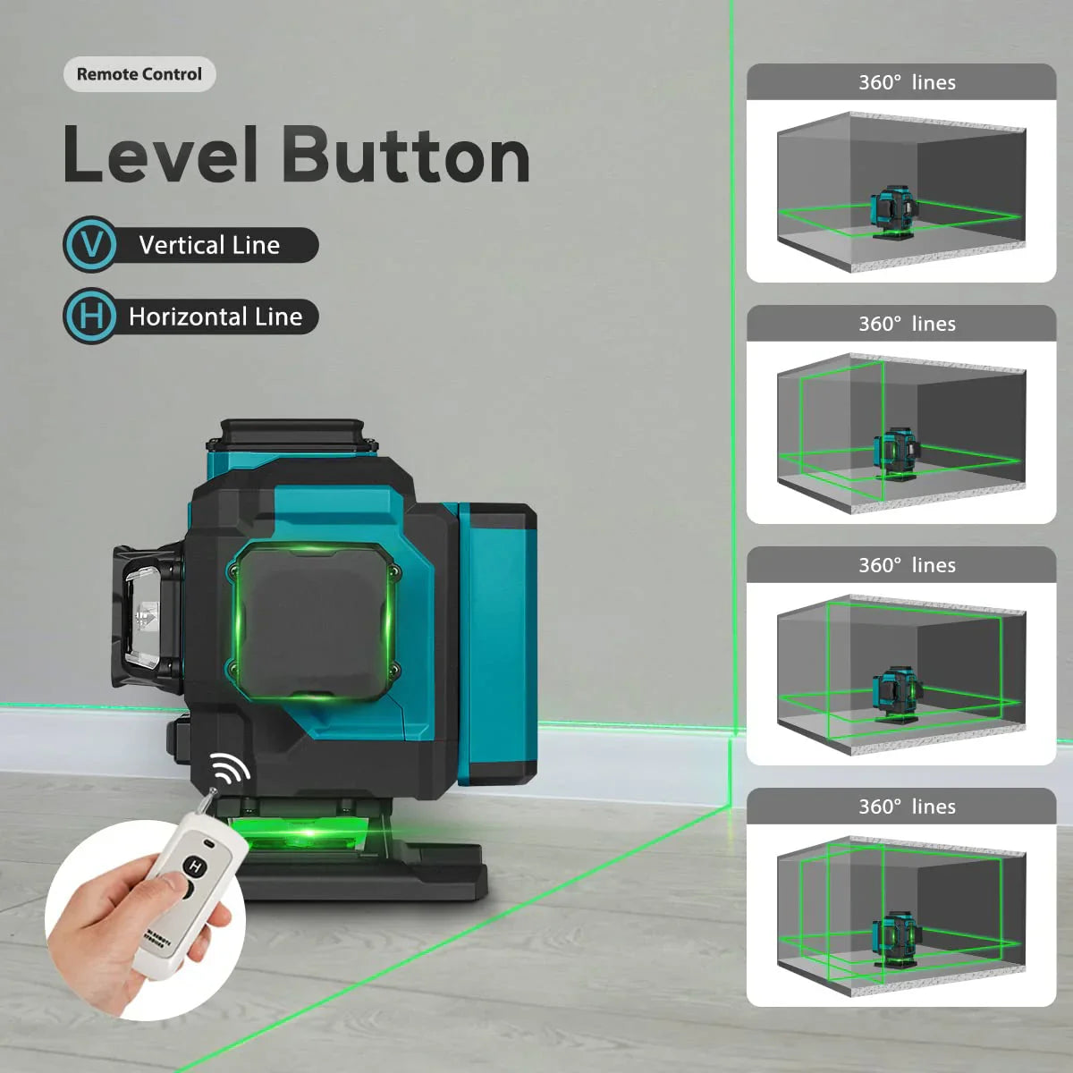 Nivela Laser Profesionala 3D, Trepied Extensibil mare - 16 Linii, cu 2 Baterii 4000mAh - NivelMax