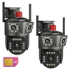 Set 2x Camere Triple 4G/LAN 6K 12MP, Zoom Digital 8X, AI Motion Detection, Night Vision, PTZ 355°/90°, IP66