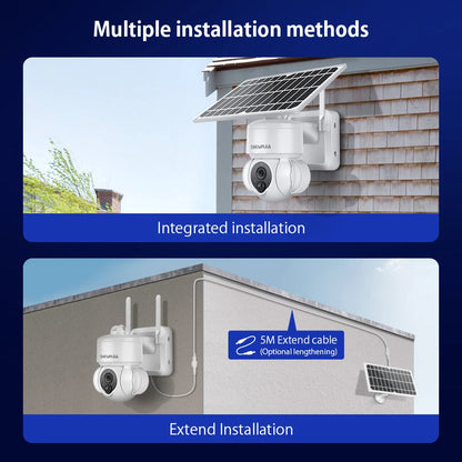 Camera IP Exterioara 5G cu Panou Solar, Slot SIM, Rezolutie 4K Viziune Nocturnă IR, 3.0MP, Andowl