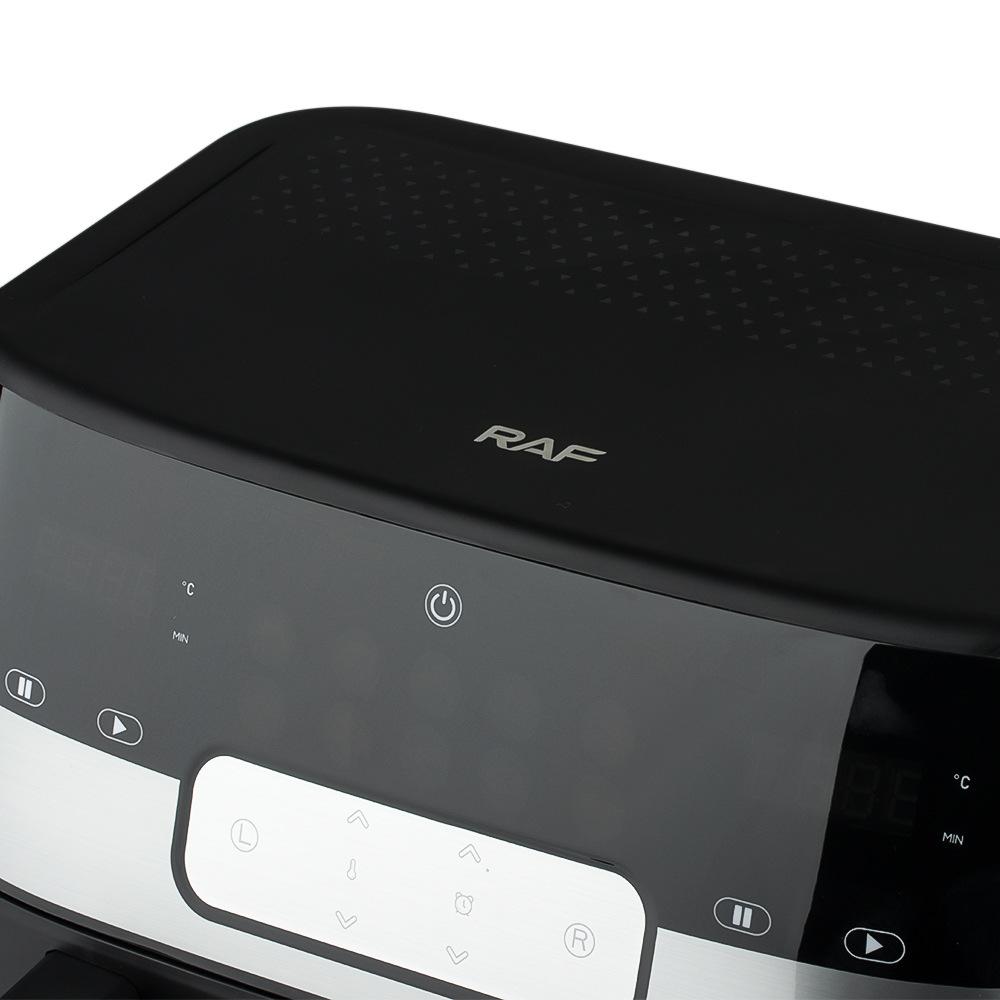 Friteuza Digitala cu Aer Cald, 1500W, Temperatura Reglabila 80-200°C, 2 Cosuri de 5 Litri, 8 Programe