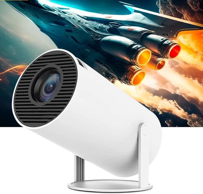 Proiector Portabil Inteligent, Android 11, WiFi6 Dual-Band, 260 ANSI Lumeni, 4K Support, Bluetooth 5.0