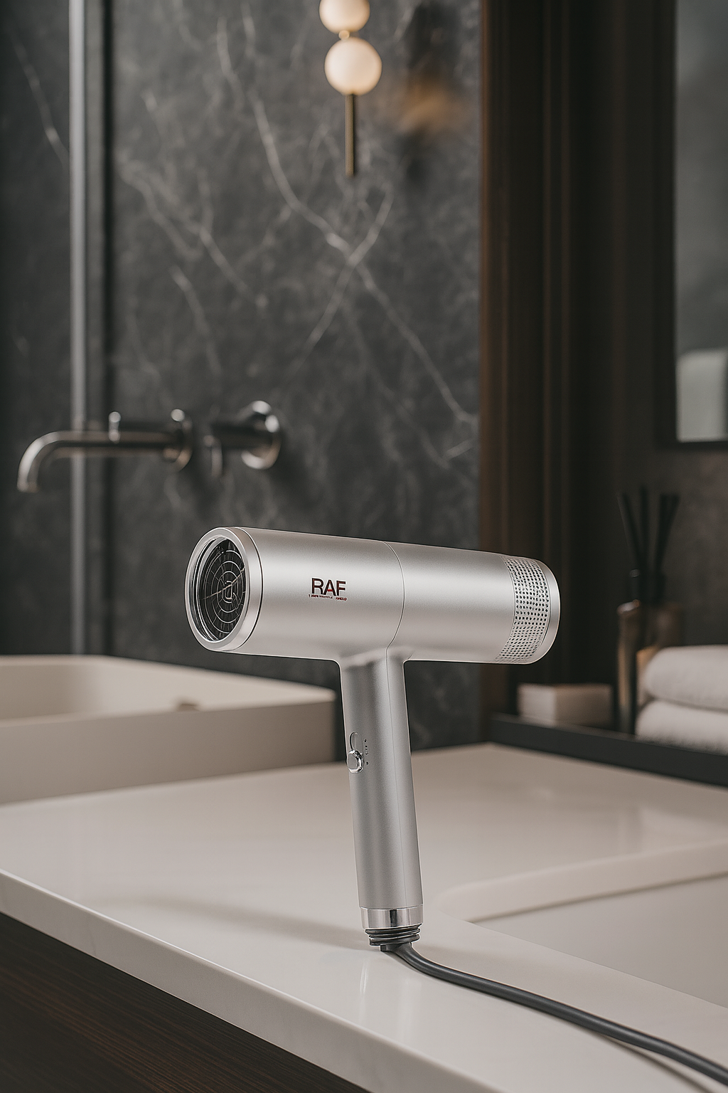 Uscator de Par RAF R474 cu Ioni Negativi – 1600W, Aer Rece, Cap Magnetic pentru Coafare, 2 Viteze,