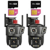 Set 2x Camere Triple 4G/LAN 6K 12MP, Zoom Digital 8X, AI Motion Detection, Night Vision, PTZ 355°/90°, IP66, 2x Carduri 32GB Incluse