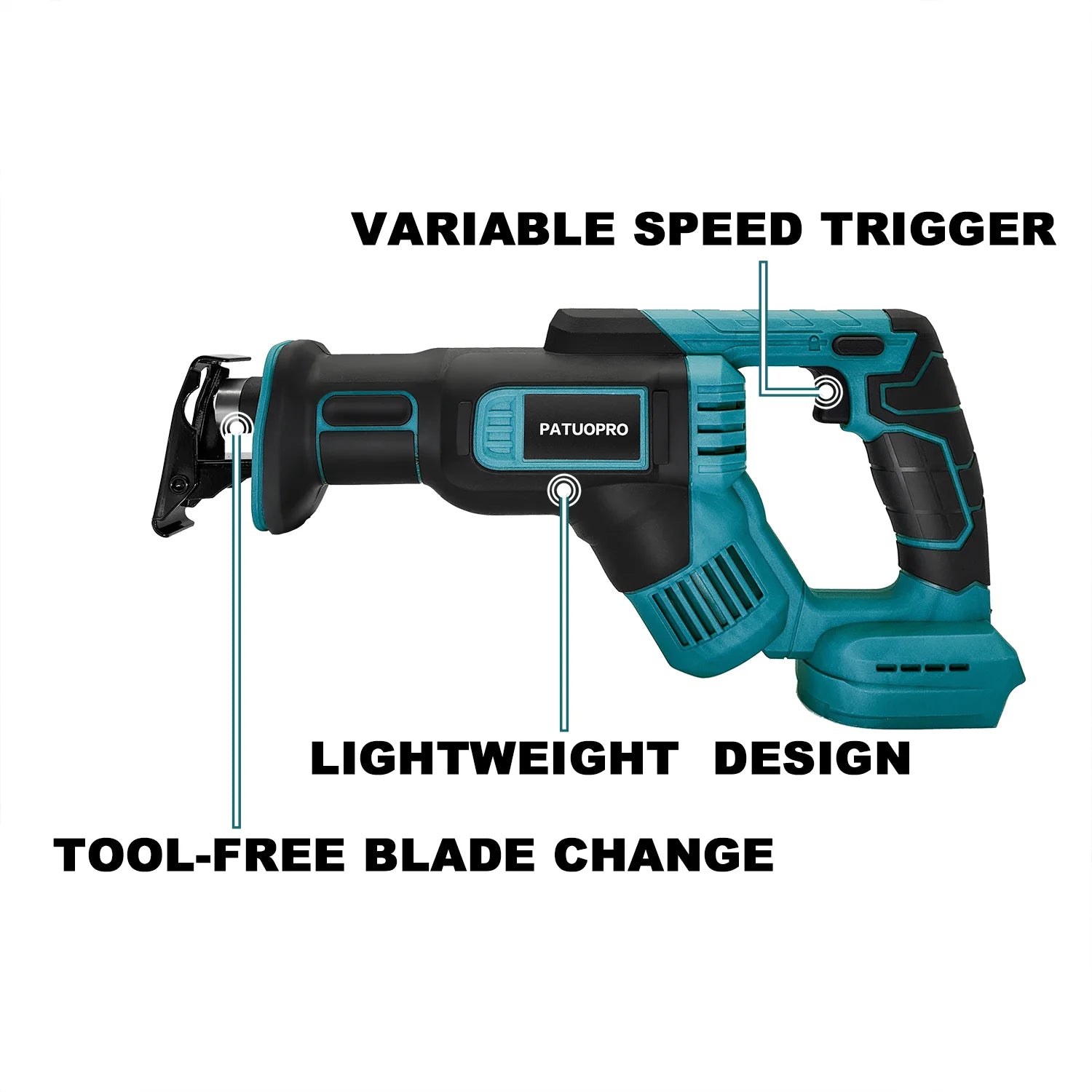 Fierastrau Electric Reciproc Impermeabil, Taiere Metal si Lemn, 2 acumulatori 36V- 3000 RPM, 4 Lame Incluse