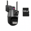 Jortan Camera Duala JT-9687 PRO, 6MP, Vedere Nocturna Color, WiFi/LAN+ Card MicroSD 64GB