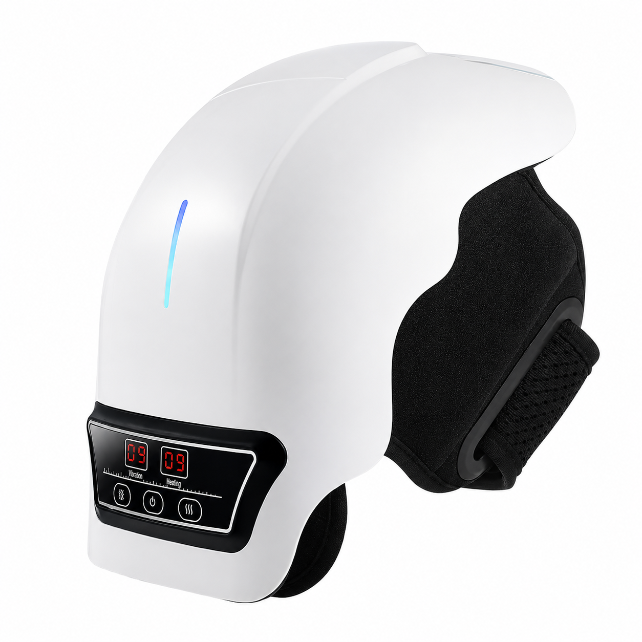 Dispozitiv Electric Masaj Genunchi 4-in-1 - Caldura, Vibratie, Terapie Magnetica + Infrarosu - Reglabil, Reincarcabil USB-C