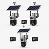 SET 3x Camere Supraveghere WiFi Duble, 8MP cu Panou Solar, 3x Card SD 32GB Inclus, IP66, Visuron