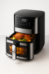 Friteuza cu Aer Cald 8L Hoffmans - 2400W, Panou Control LED, 10 Programe, cu Geam Transparent