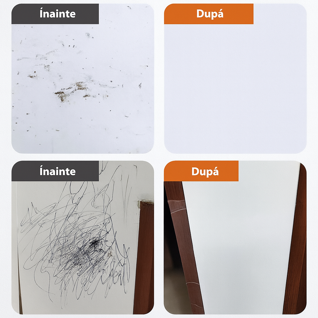 SET 3X Kit Pentru Retus Pereti Albi, Rola de Vopsea 2-în-1 cu Rezervor, 500g