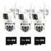 Set 3 Camere Supraveghere, 6MP Total, PTZ Jortan Wi-Fi/LAN 9697QJ, Vizualizare Color Nocturna, 3x Carduri microSD 32GB