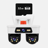 Camera Supraveghere WiFi/LAN Jortan, 3 Lentile, 9MP, Cap Dublu PTZ 355°, Night Vision, IP66 + Card microSD 32GB