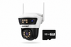 Camera Tri-Lens 9MP Jortan, WiFi/LAN, Night Vision Color, IP66, Yoosee + Card MicroSD 32GB