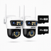 SET 2x Camere Tri-Lens 9MP Jortan, WiFi/LAN, Night Vision Color, IP66, Yoosee + 2x Carduri MicroSD 32GB