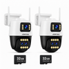 SET 2x Camere Tripla Jortan JT-9999 PRO 9MP, DSP Dual-Core, WiFi/LAN + 2x Carduri 32GB