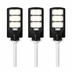 Set 3x Lampi Solare LED 150W Jortan – 3 Cadrane LED, Baterie 12000mAh, IP65 + 3x Picioare metalice