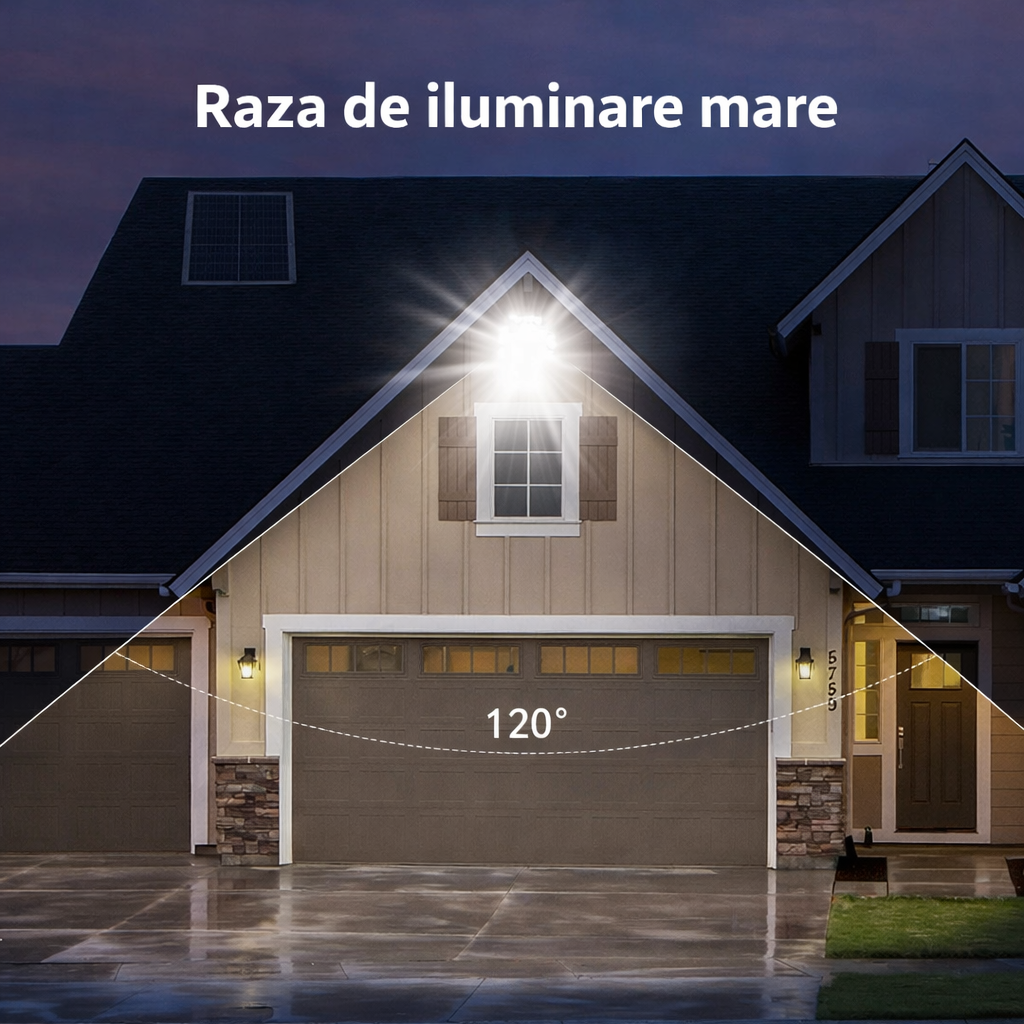 Proiectoare Solare Jortan Exterior LED - de la 50W, la 600W - Panou Inclus, Telecomanda, IP65 Autonomie 12-14h