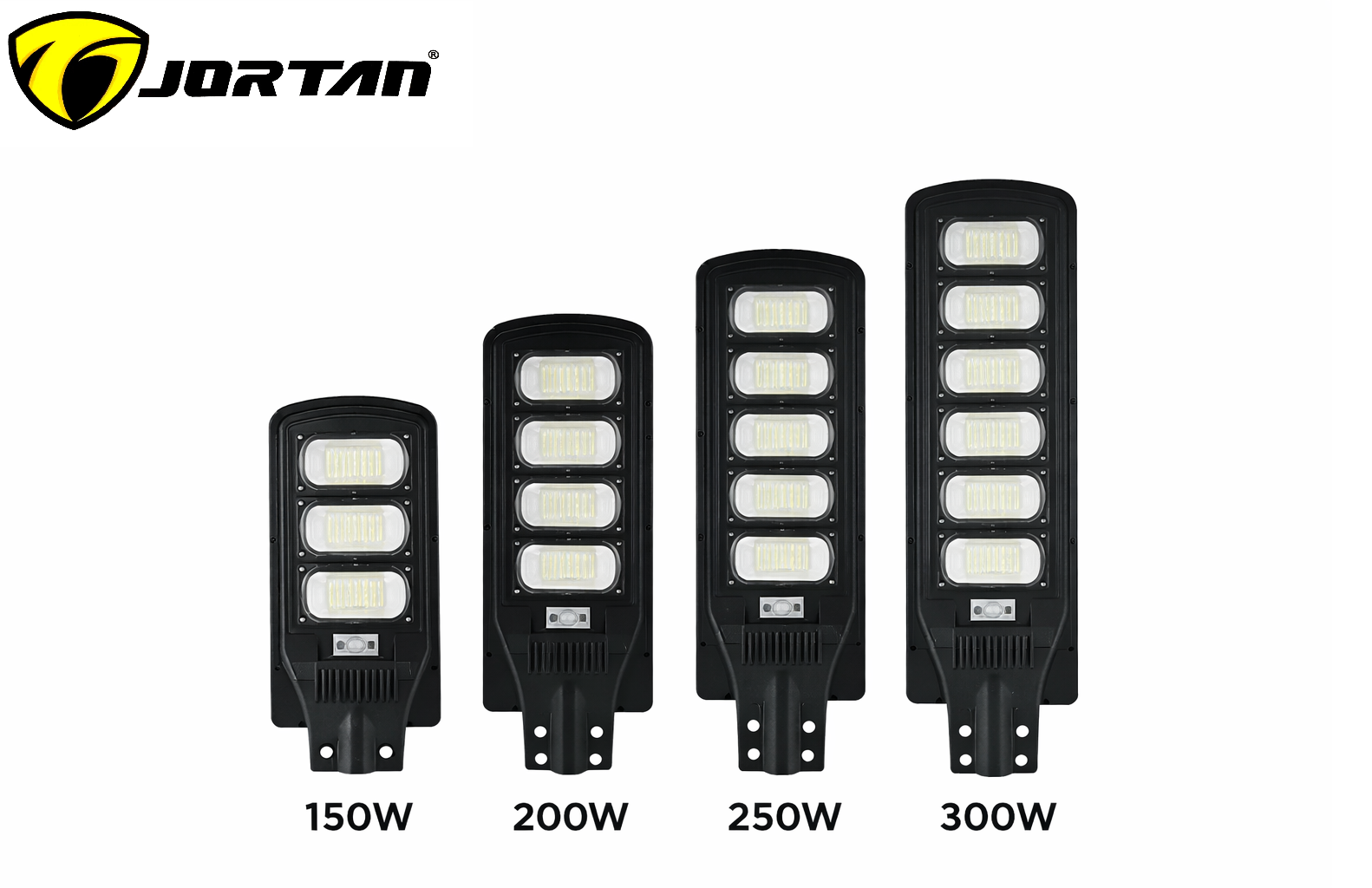 Lampa Solara Stradala Jortan 150W/200W/250W/300W, Senzor Crepuscular, Telecomanda, Iluminat Autonom