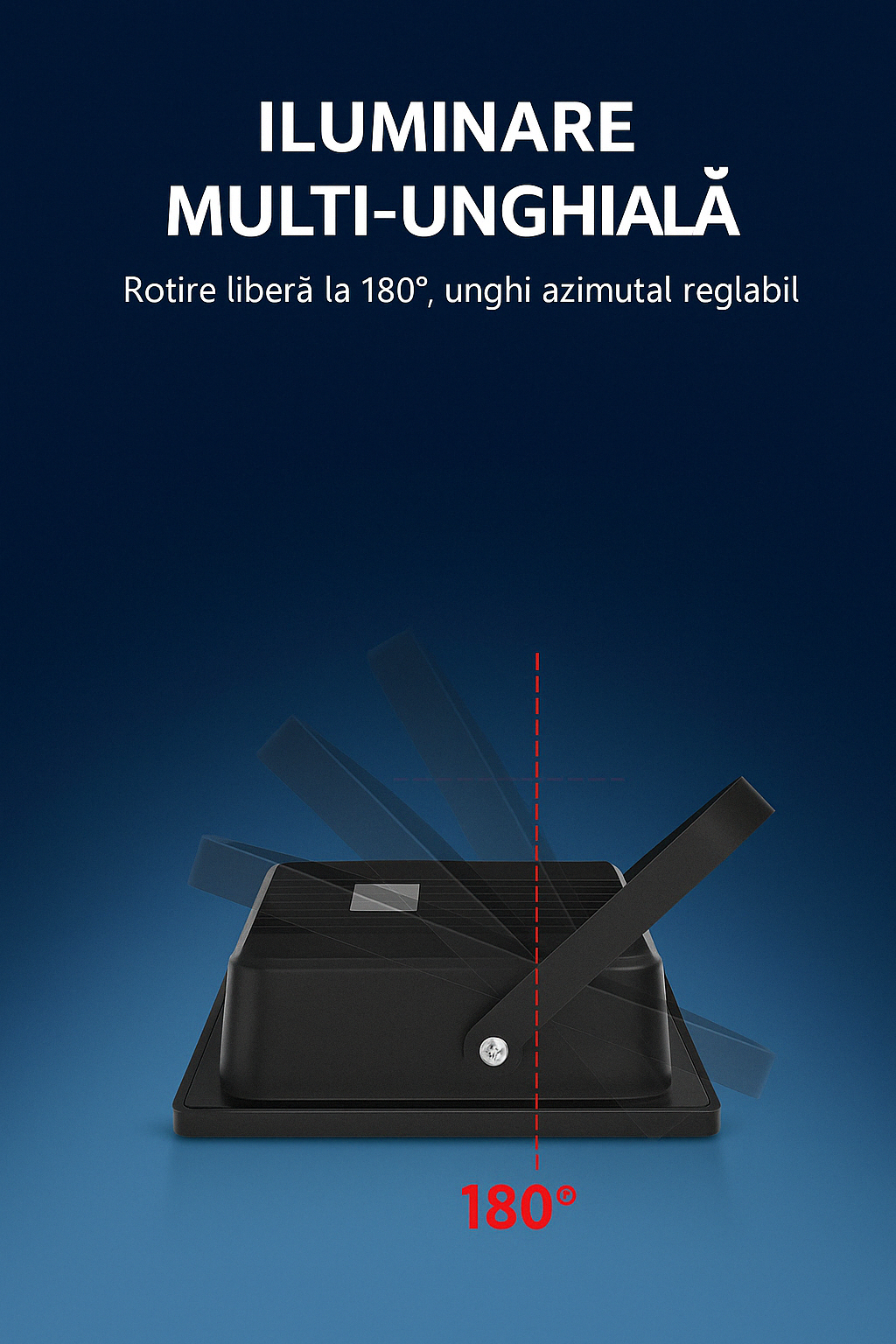 Proiector Solar Jortan 50W, Lampa cu Incarcare Solara si Panou Solar separat
