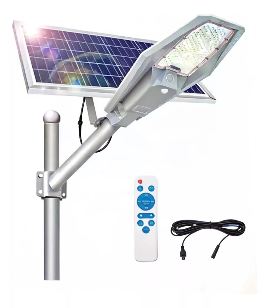 Lampa Solara Stradala LED 1200W Jortan - Panou Fotovoltaic Orientabil, Acumulator Lithium + Telecomanda, IP67