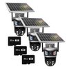 Set 3x Camera de Supraveghere 4G, 6MP, 2 Lentile si Senzor de Miscare cu incarcare Solara, 3x Card 32GB Incluse