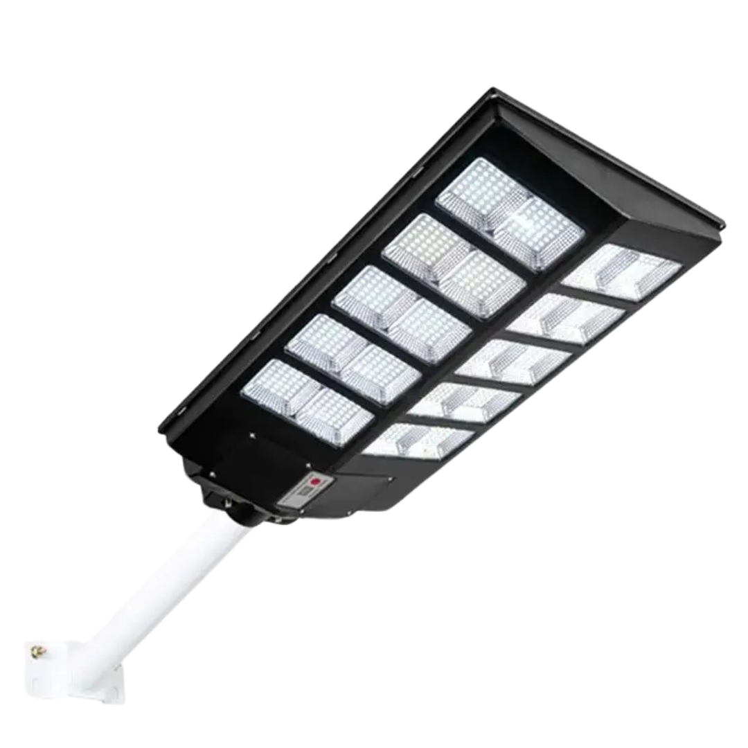 Lampa Solara Stradala Dubla jortan - LED 600W/800W/1000W, cu Senzor Crepuscular, Picior metalic + Telecomanda