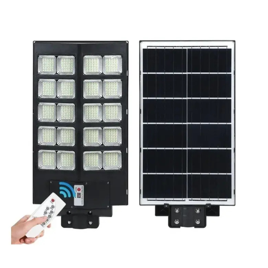 Lampa Solara Stradala Dubla jortan - LED 600W/800W/1000W, cu Senzor Crepuscular, Picior metalic + Telecomanda