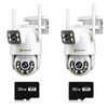 Set 2 Camere Wi-Fi/LAN Jortan 9697QJ, 6MP, PTZ, Vizualizare Color Noaptea, 2 Carduri 32GB Incluse