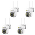 Set 4x Camera de Securitate, WiFi JT-8161QJ - 1080P, Alerta Human-ID cu LED-uri Active, Viziune Nocturna 30M