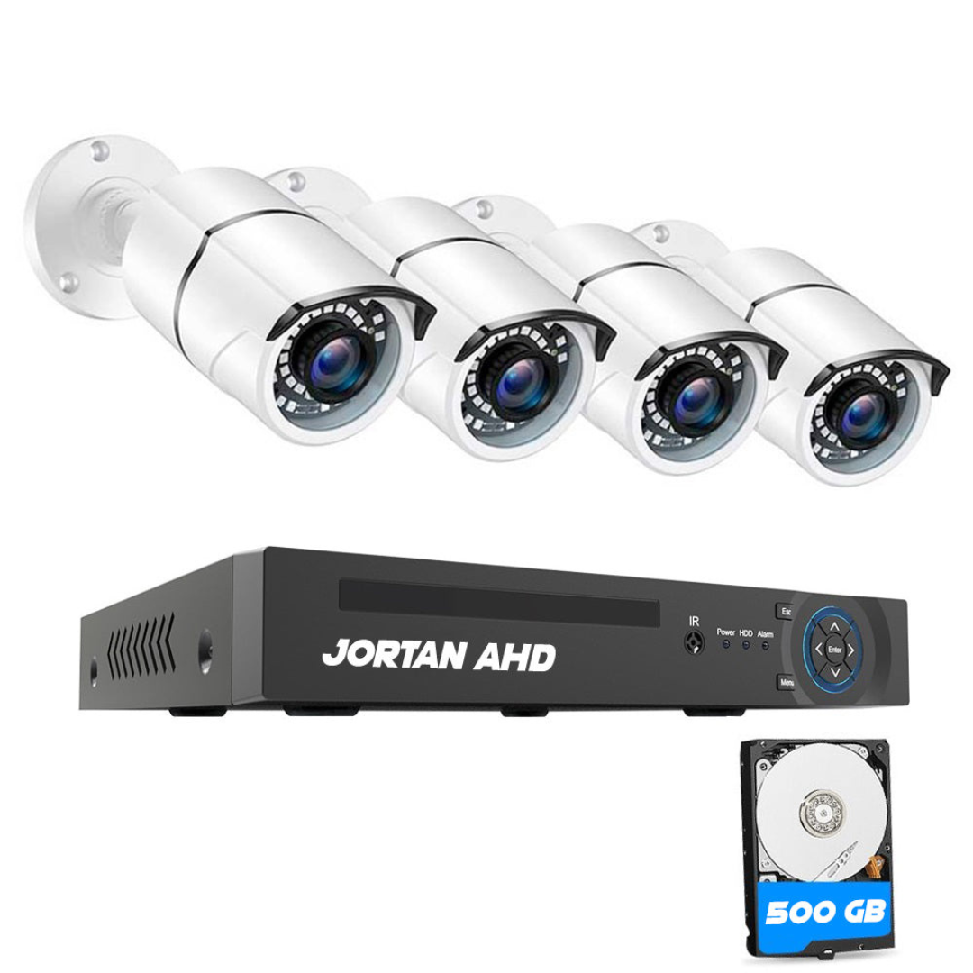 Sistem de Supraveghere Video AHD, CCTV 4 Camere + Hard Disk 500 GB