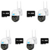 Set 4 Camere 4G/LAN Dasgut - 3.0MP, Suport ONVIF, Panoramare si Inclinare, 4 Carduri 64GB incluse
