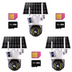 SET 3X Camere de Supraveghere Duale, Slot Cartela 4G, 4K HD Rezolutie 6MP,  Panou Solar, Detectare umana PIR, 3x Carduri 32GB incluse