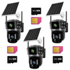 SET 3X Camere Solare Inteligente 4G - Dual Lens, 6MP Ultra HD, Night Vision, Audio Bidirectional, O-KAM Pro + 3x Carduri 32GB