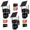 SET 3X Camere Solare Inteligente 4G Dual Lens, 6MP Ultra HD, Night Vision Color, O-KAM Pro + 3x Card 64GB