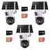 SET 3X Camere 4G de Supraveghere Duale,  Detectare umana PIR, Panou Solar,4K HD Rezolutie 6MP, Card 64GB