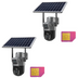 Set 2x Camere 4G Duble cu Panou Solar, 8MP, Audio bidirectional, Zoom Optic 10x, Viziune Nocturna,  IP66
