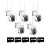 Set 5x Camere de Securitate, WiFi Jortan JT-8161QJ -  1080P, Viziune Nocturna 30M, cu 5x Card 64GB incluse