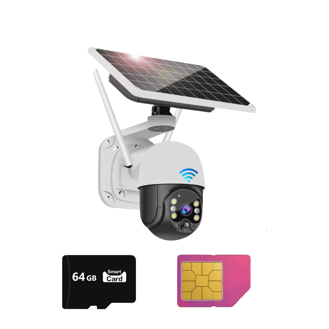 Camera Solara 4G Dasgut, cu Slot SIM, Night Visual, Senzor de Miscare, Card 64GB Inclus