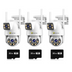 Set 3 Camere Supraveghere Jortan Wi-Fi/LAN 9697QJ, 6MP Total, PTZ, Vizualizare Color Nocturna, 3x Carduri microSD 32GB