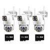 Set 3 Camere Supraveghere Jortan Wi-Fi/LAN 9697QJ, 6MP Total, PTZ, Vizualizare Color Nocturna, 3x Carduri microSD 32GB