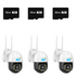 Set 3 Camere 4G/LAN Dasgut - 3.0MP, V380 Pro, Panoramare si Inclinare, 3 Carduri 32GB incluse