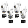 Set 4 Camere Supraveghere Wi-Fi/LAN Jortan 9697QJ, 6MP , PTZ, Color Noaptea, 4x Carduri microSD 32GB Incluse