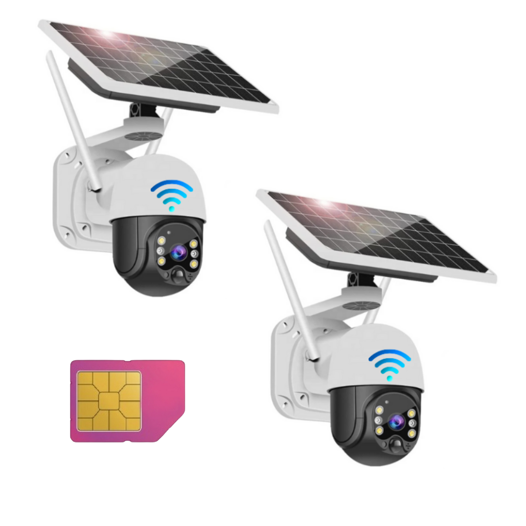 Set 1/2/3/4 Camere Solare 4G Dasgut, cu Slot SIM, Senzor de miscare, V380 PRO Android/IOS, Control la Distanta