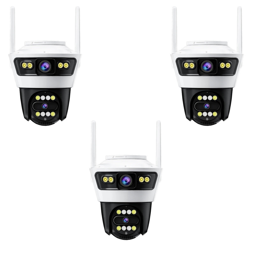 Set 3 Camere Duble Jortan 4 - 6MP, Conexiune WiFi/LAN, Viziune Nocturna, Protectie IP66