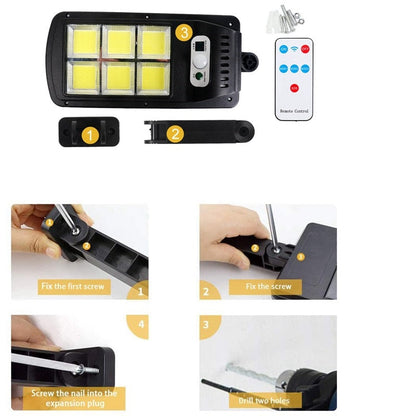 Lampa cu Incarcare Solara, Jortan 100W, 160 LED-uri COB, Telecomanda si Senzor de miscare